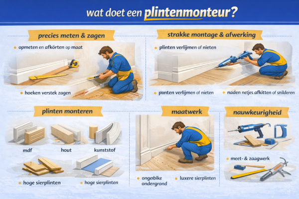 Alles over het beroep plintenmonteur Wat doet een plintenmonteur